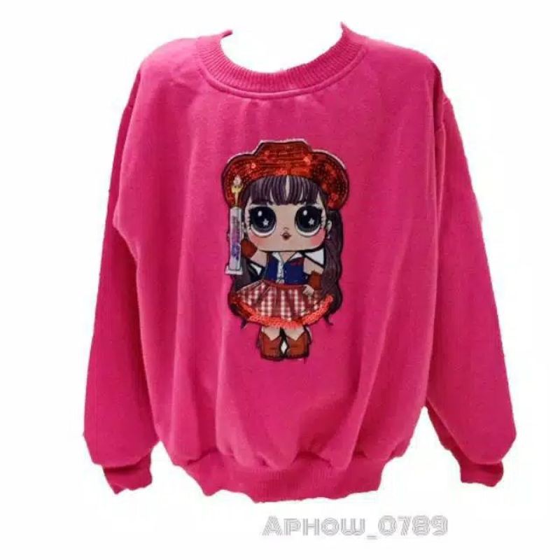 sweater anak perempuan/sweater lol led/lampu nyala 2