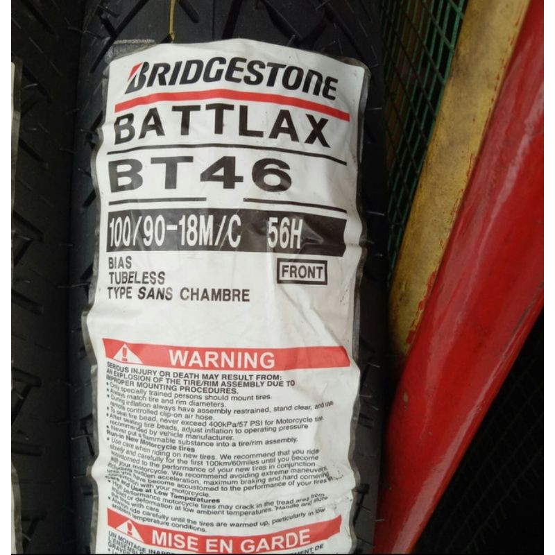 BAN LUAR BATTLAX BT 46 UK 100/90-18 BATTLAX TUBELESS