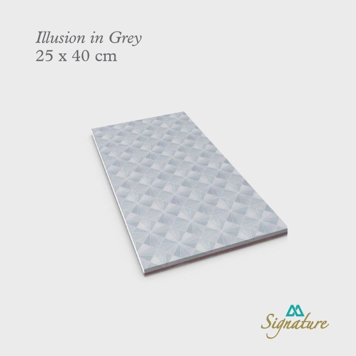KERAMIK DINDING 25X40 ILLUSION GREY GLOSSY - MULIA TILE