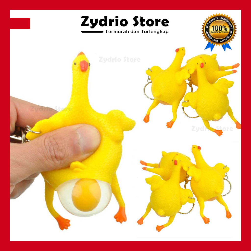 Mainan Squishy Ayam Medium 9x6cm Gantungan Kunci Squishy Ukuran Sedang