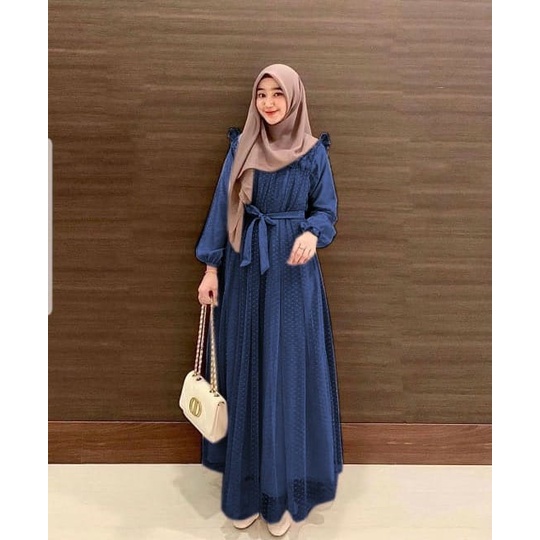 PCS MAXY TILE MELANI FASHION BUSANA PAKAIAN WANITA DRESS GAMIS MAXI ED