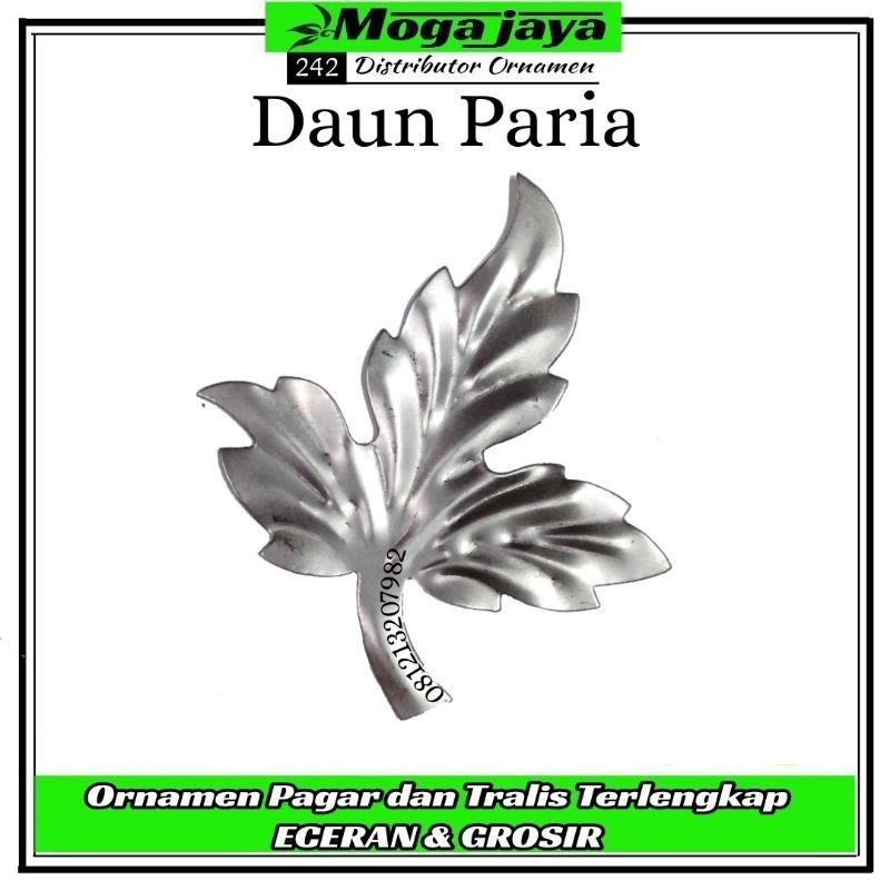 daun paria besi plat ornamen pagar tralis balkon canopy ranjang dll