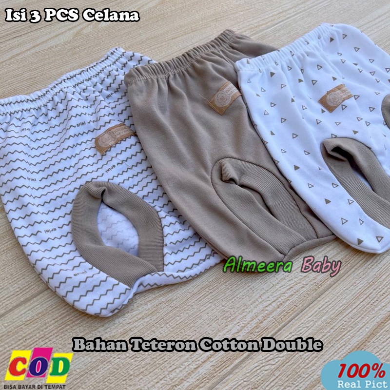 3 PCS Celana POP Bayi Baru Lahir Celana Kacamata Bayi Almeera Baby And Kids
