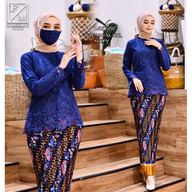 SETELAN KEBAYA ANDINA TILLE / KEBAYA MODERN / KEBAYA WISUDA / KEBAYA TIILE / ROK PLISKET