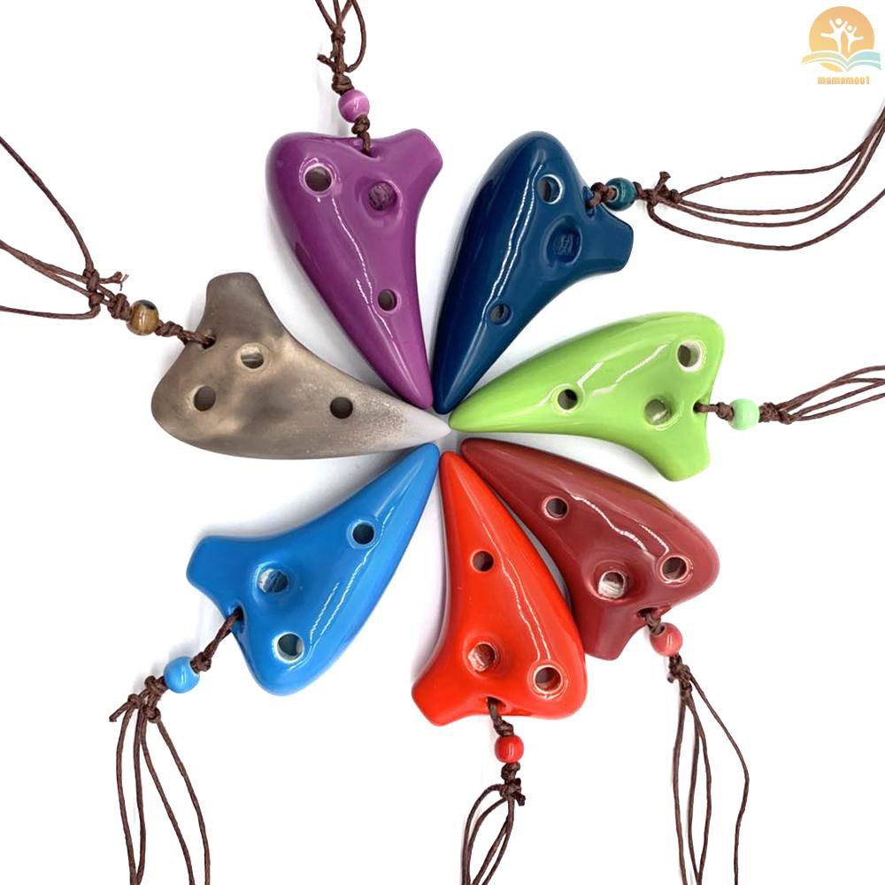 Alat Musik Ocarina Alto C 6 Lubang Bahan Keramik Dengan Lanyard Untuk Pemula