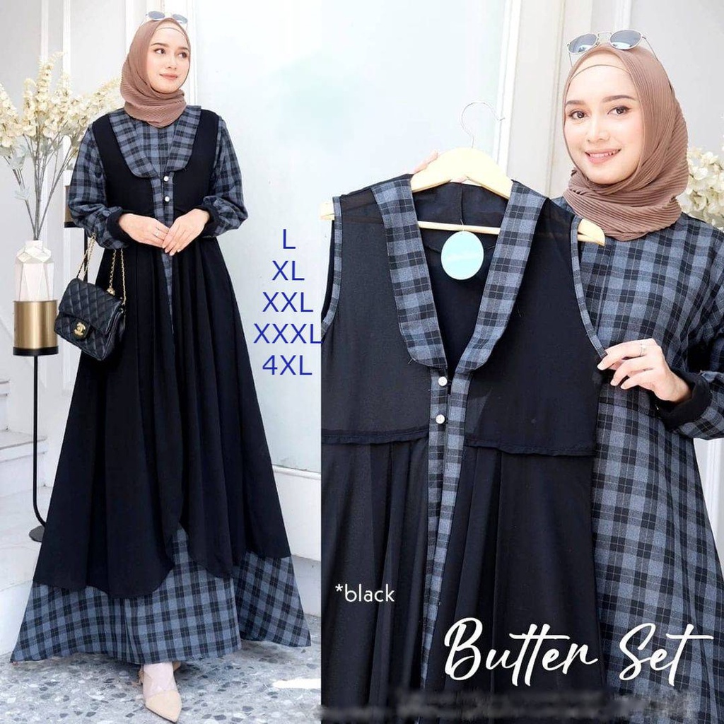 Outer + Gamis Jumbo Modern Terbaru Size L XL XXL XXXL 4L-3