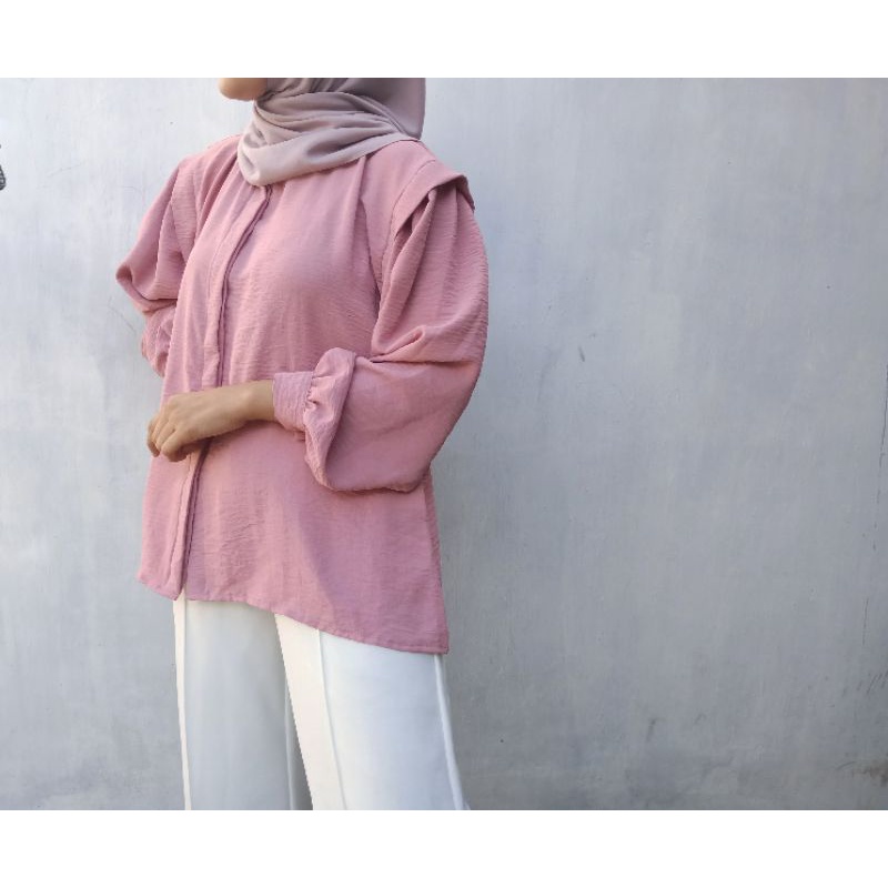 BLOUSE KATUN RAYON CRINCLE // ATASAN WANITA BAHAN KATUN CRINKLE