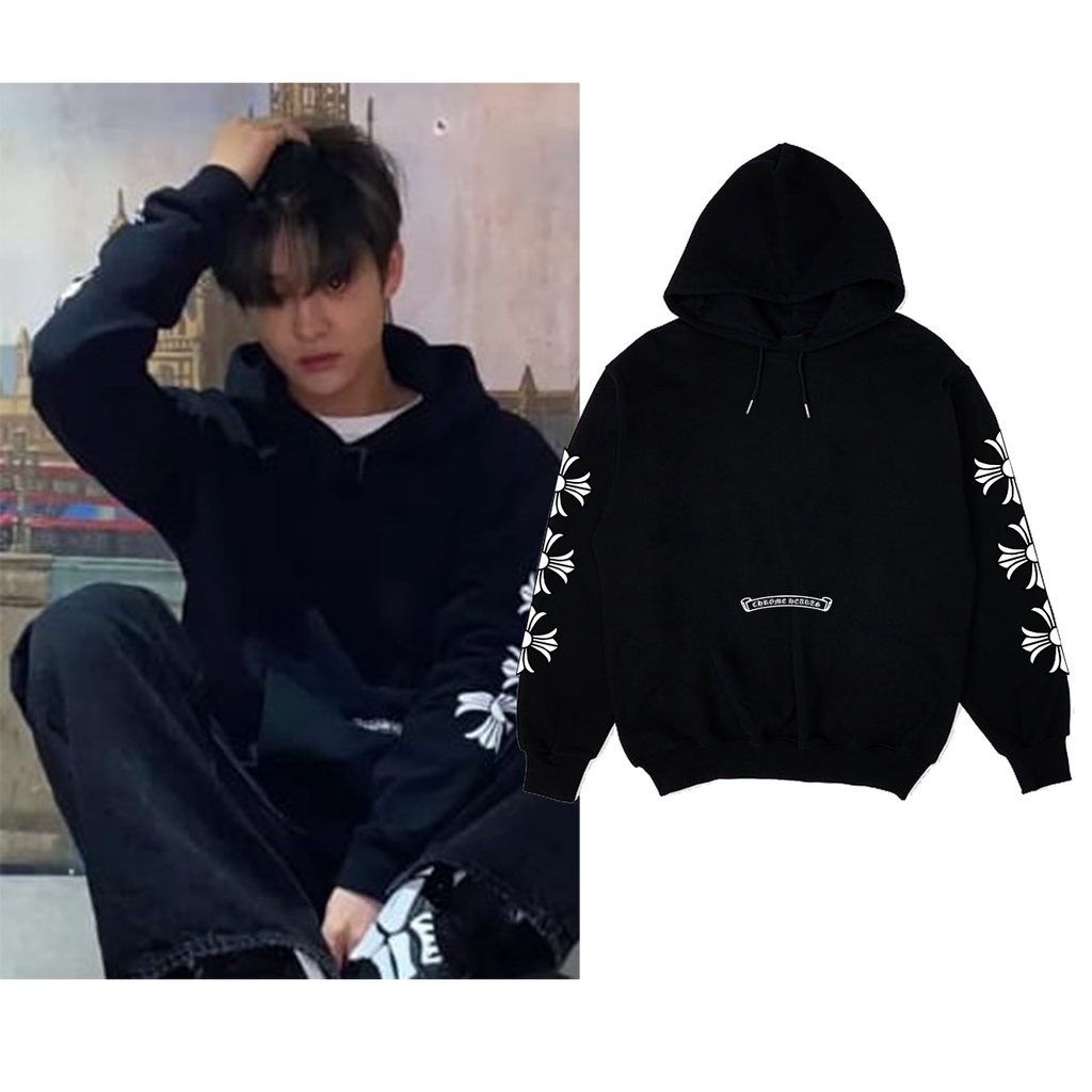 Jaket Hoodie Tresure parkjihoon cromeheart