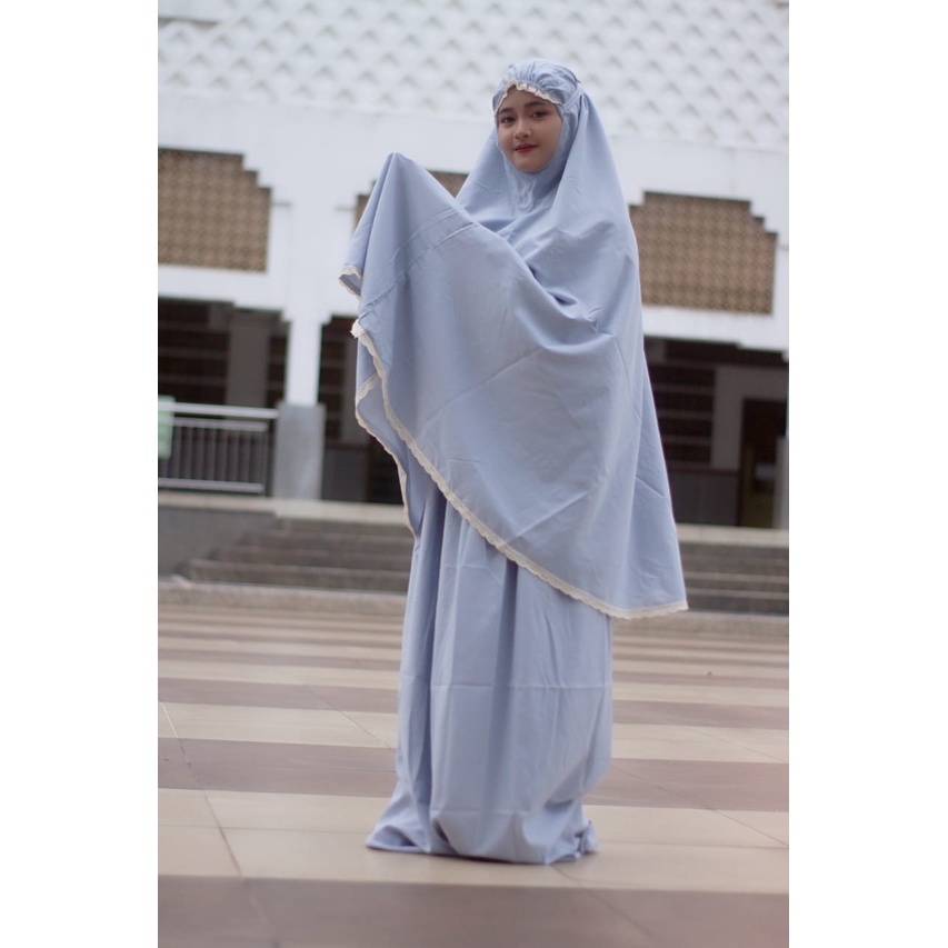 Mukena Mukenah Dewasa Polos Jumbo Telekung Bali Traveling Travelling Travel Bahan Katun Adem