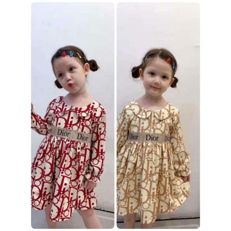 DRESS ANAK PEREMPUAN IMPORT MOTIF DIOR