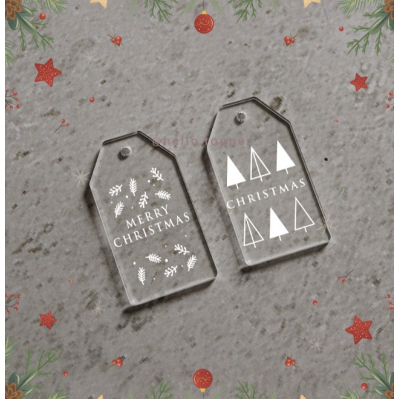 

Christmas Tag Akrilik | Tag Natal | Christmas Label Hampers Tag