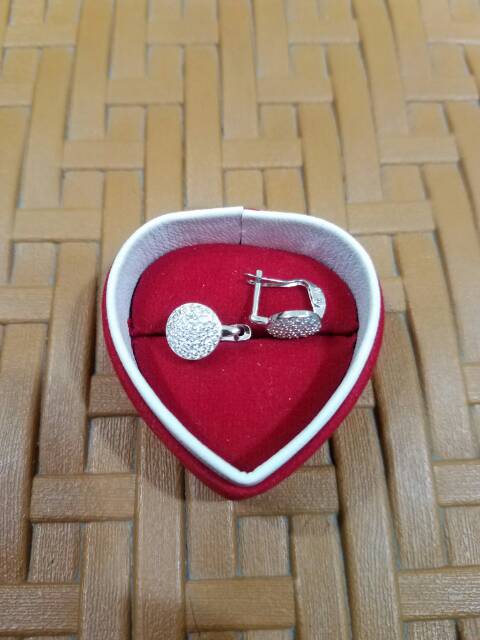 Giwang bulat full mata perak asli silver 925 GLOBAL JEWELLERY