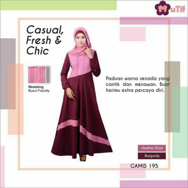 Gamis Mutif M 195 Heather Rose-Burgundy