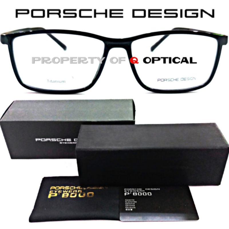 Kacamata Frame Pria Porsche Design P8228-E Titanium Black Glossy Model Elegan