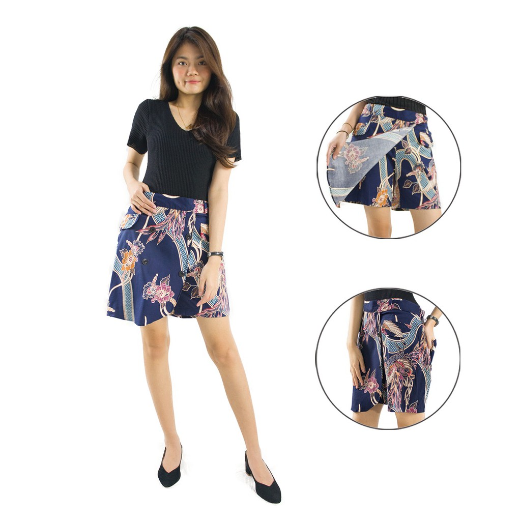 SB Collection Celana Pendek Shefira Hotpants Rok Batik Casual Wanita