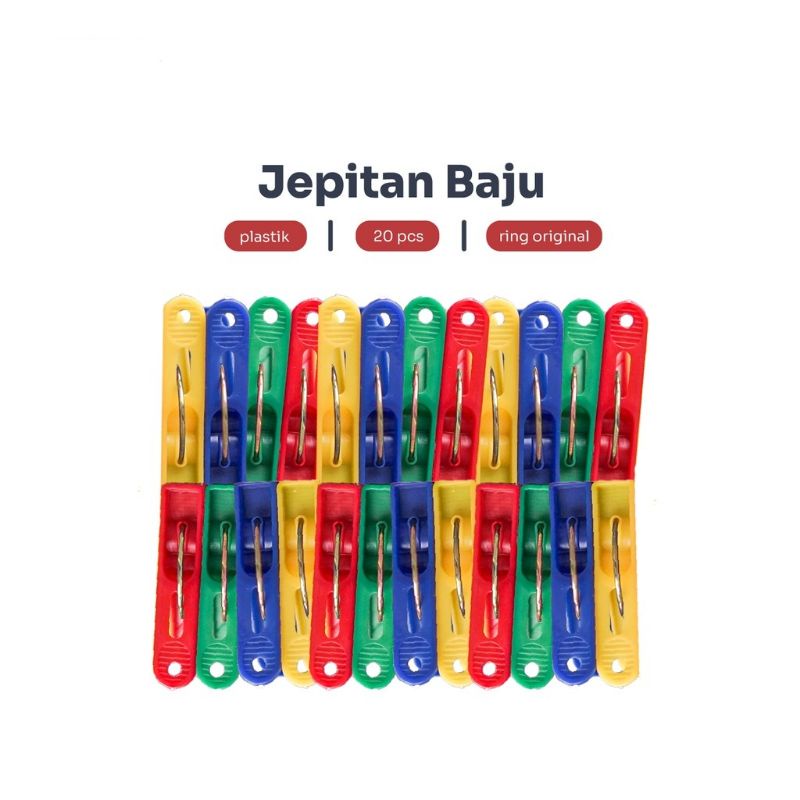 20 Pcs Jepitan Baju Laundry Kuat Dan Bekualitas / penjepit cuci baju panjepit baju / jepitan laundry