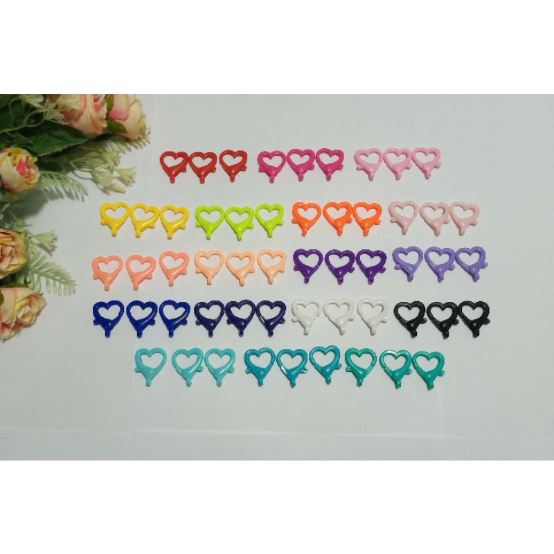 Kokot Udang Love Plastik 25mm / Kaitan udang plastik / kokot udang bentuk hati 25mm