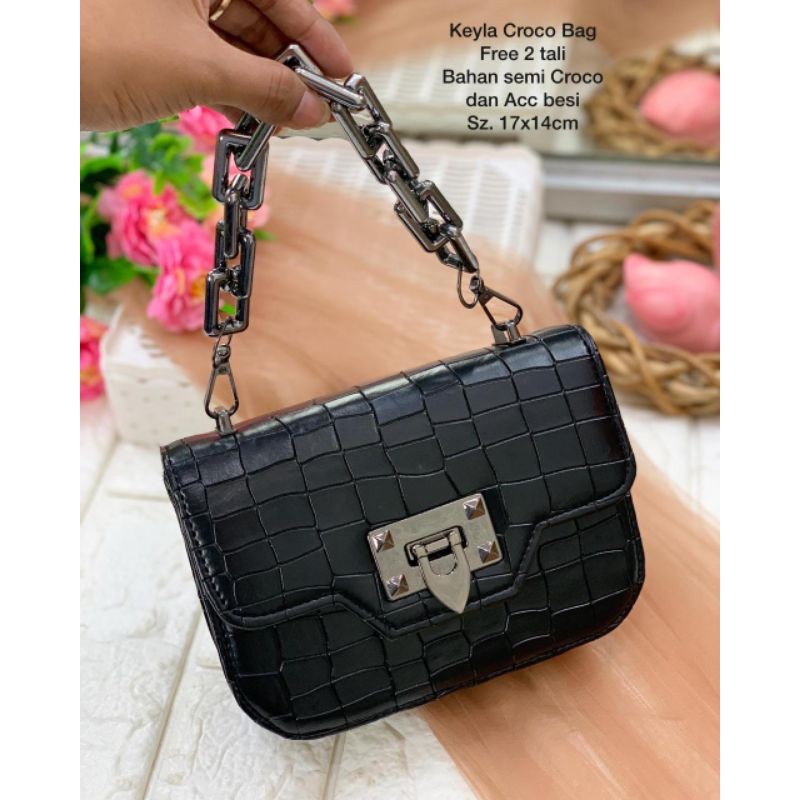 tas slempang/tas wanita/Keyla Croco