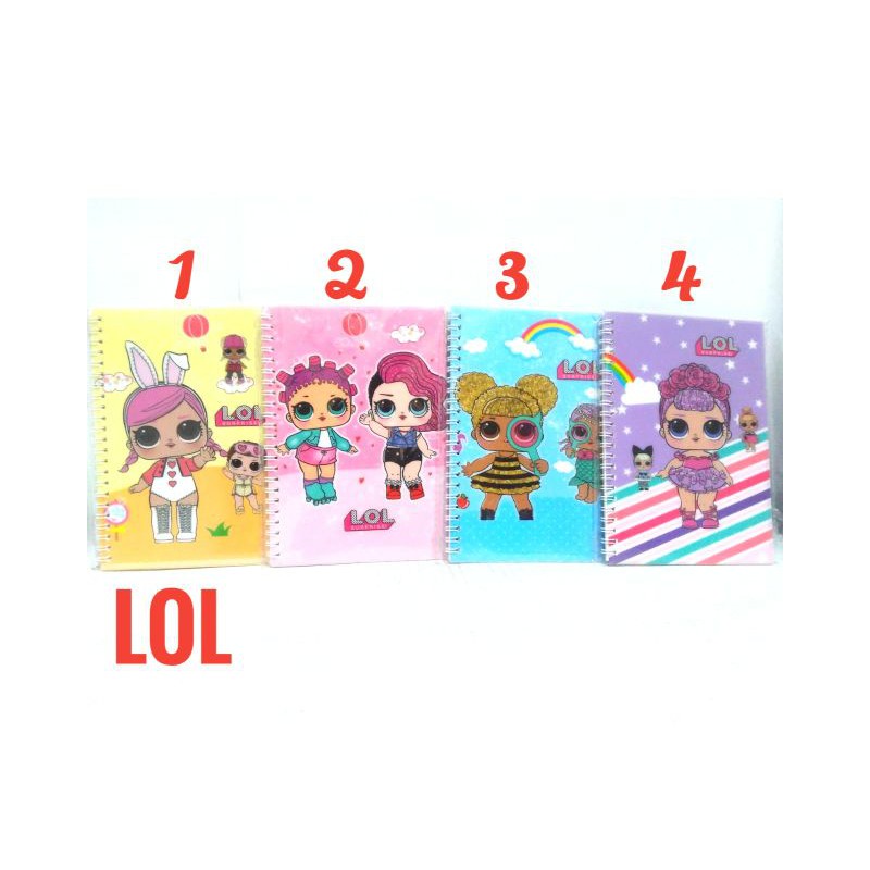 

Spiral Notebook A5 LOL, Frozen, Little Ponny, Bear, Cute Animal