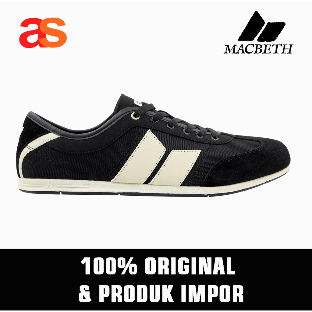 Sepatu Macbeth Brighton Black/Cement Saban Original