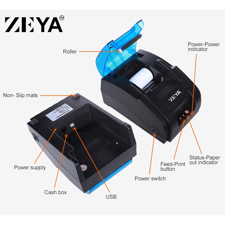 [HH] PRINTER KASIR / PPOB POS THERMAL STRUK 58MM BLUETOOTH ZEYA ZY-58H
