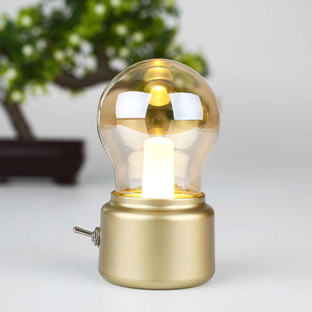 [ Classic LED Vintage Rechargeable Bulb Night Light][ Retro Bulb Bedroom Bedside Light ][ Portable Powered USB Decorative Light Bulb ]