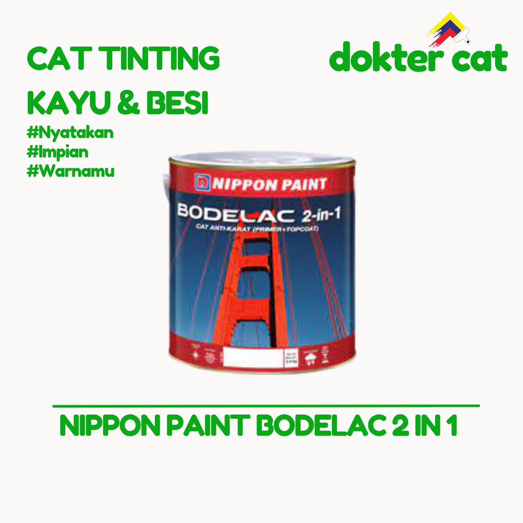 NIPPON PAINT BODELAC 2 IN 1 ANTI KARAT BLACK DOFF 20KG / CAT BODELAC / CAT TINTING / CAT MURAH / CAT