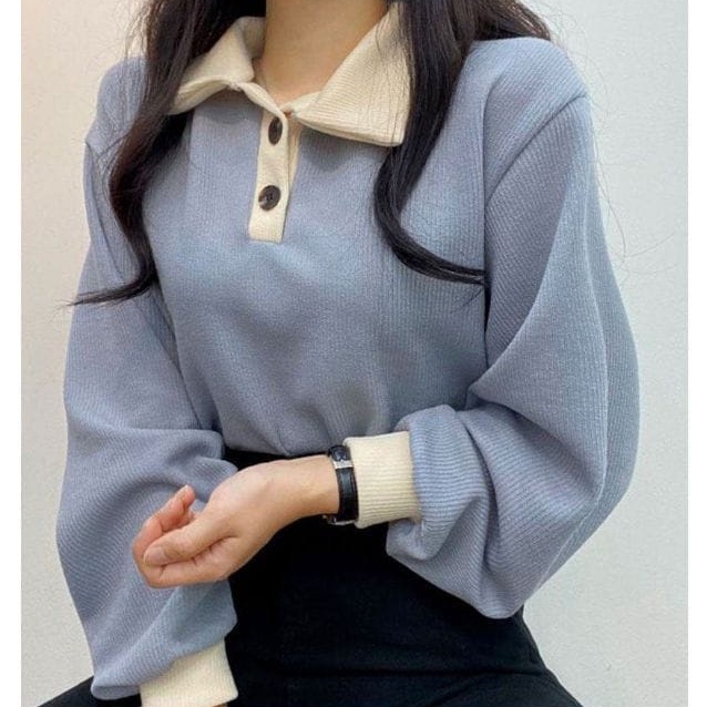 Sweater Wanita - Collar Girl Sweater Kerah Wanita - Sweatshirt Sweater Wanita