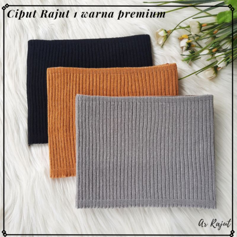 Ciput Rajut 1warna premium polos/inner hijab anti pusing