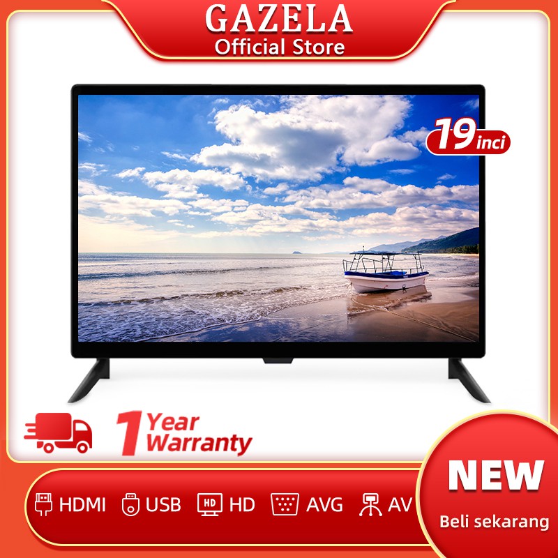 Gazela TV  LED 19 inci  LED TV Analog & Digital HD Ready Televisi Murah Monitor Komputer/CCTV/PS3