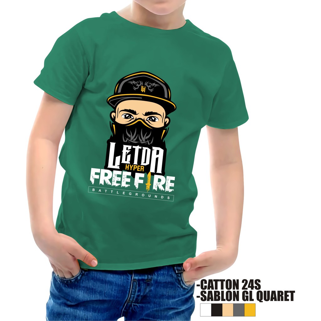 Kaos Anak Distro Karakter Free Fire 1-8 Tahun