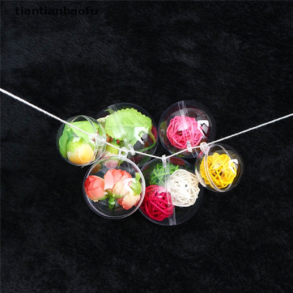 [tiantianbaofu] Transparent Open Plastic Christmas Decor Ball Bauble Ornament Gift Present Box Boutique