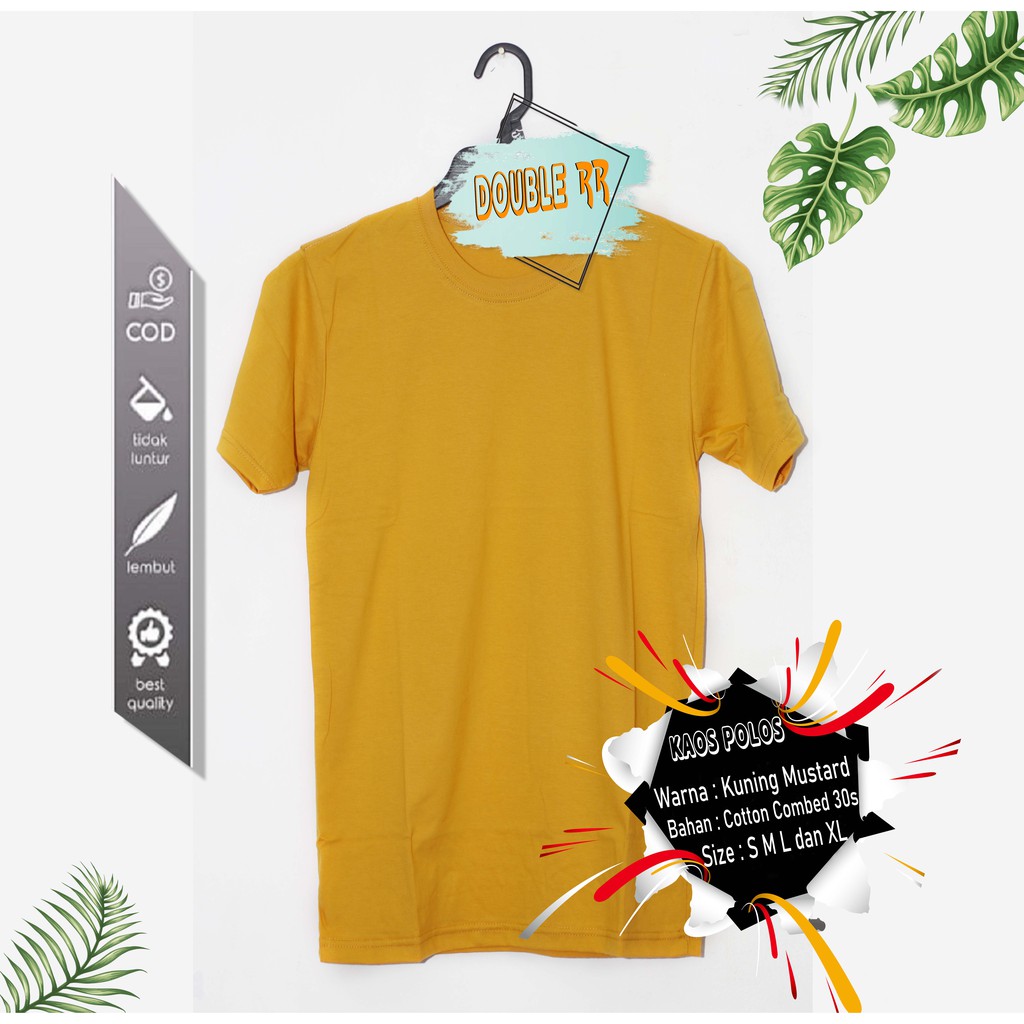 KAOS POLOS  DISTRO COTTON 100%, COMBED 30S  PRIA/WANITA BANYAK WARNA ORANGE KUNING MUSTARD KUNING KENARI UNGU TUA UNGU MUDA