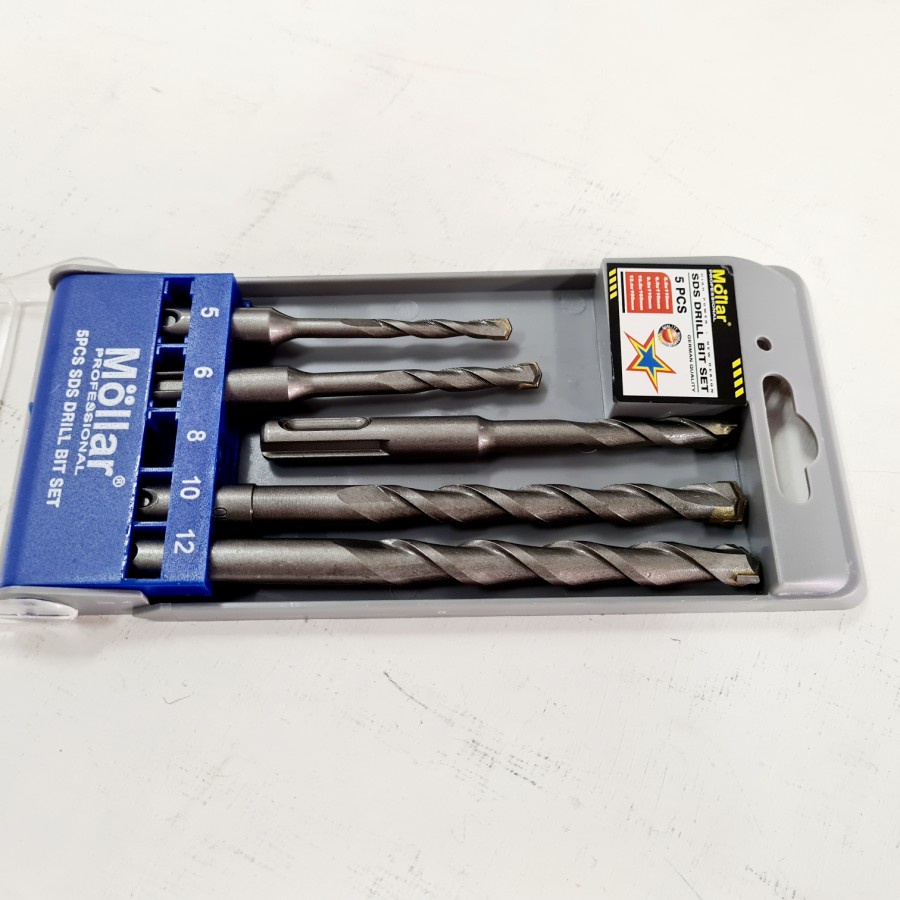 MATA BOR BETON DAN TEMBOK MOLLAR MATA BOR SDS DRILL BIT SET 5PCS