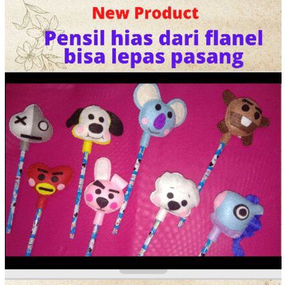 

pensil karakter || pensil flanel || pensil hias || toper pencil || pensil lucu || pensil murah