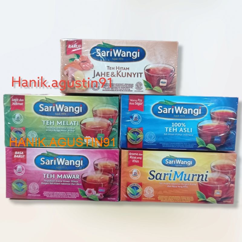 Jual Sariwangi Teh Celup Isi 25pcs Sariwangi Jahe Kunyit Mawar Sari Murni Teh Melati Shopee 7966