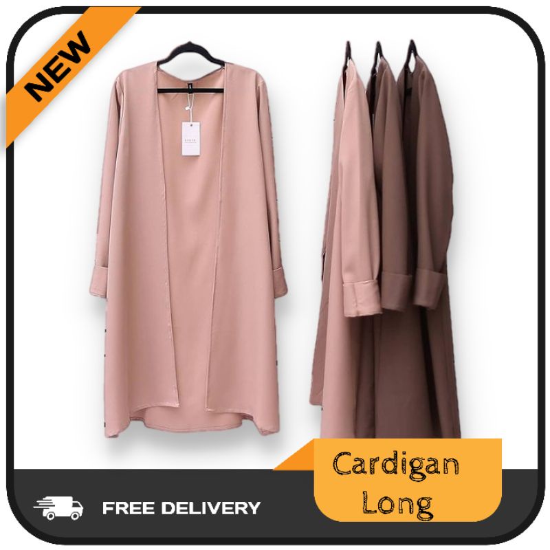 Long Cardigan Bahan Crinckle Air flow Outer Kondangan Tangan Panjang Lipat Allsize