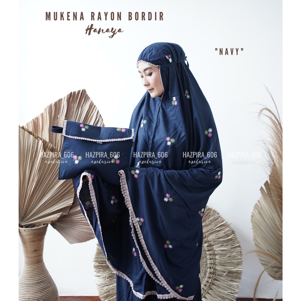 MUKENA DEWASA KATUN RAYON BORDIR HANAYA JUMBO