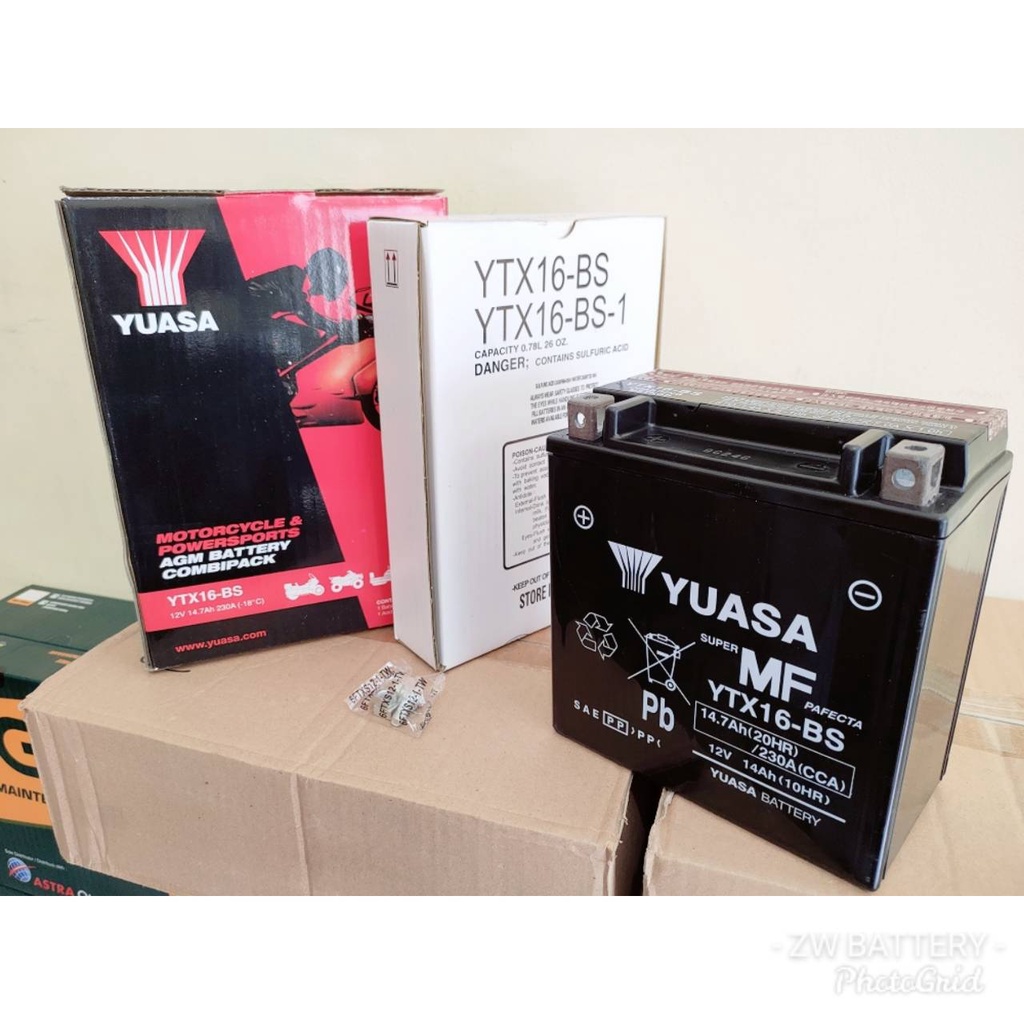 AKI MOTOR KAWASAKI VN SEMUA CC YUASA ORI YTX16-BS MF