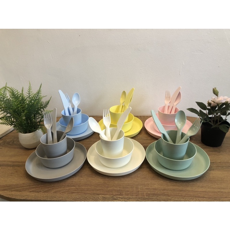 SET MAKAN ANAK - IKEA KALAS -  MANGKOK, MUG, PIRING, SENDOK, GARPU, PISAU SET WARNA
