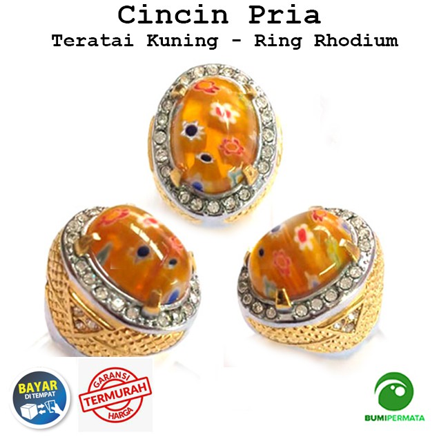 Batu Cincin Akik Kembang Teratai Bunga Kuning