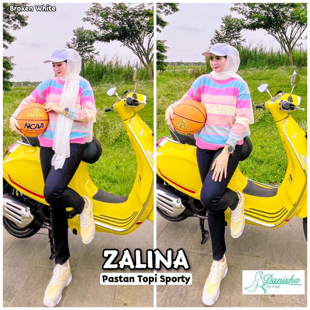 Jilbab Topi Menyatu Pashmina Zalina Sporty Pastan Ori Danisha Hijab