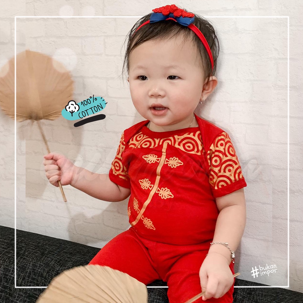 Ermon Baby - Jumper Bayi Laki Laki Perempuan Jumper Baby Cowok Cewek Lucu Model Qibao Imlek Usia 0 - 12 Bulan