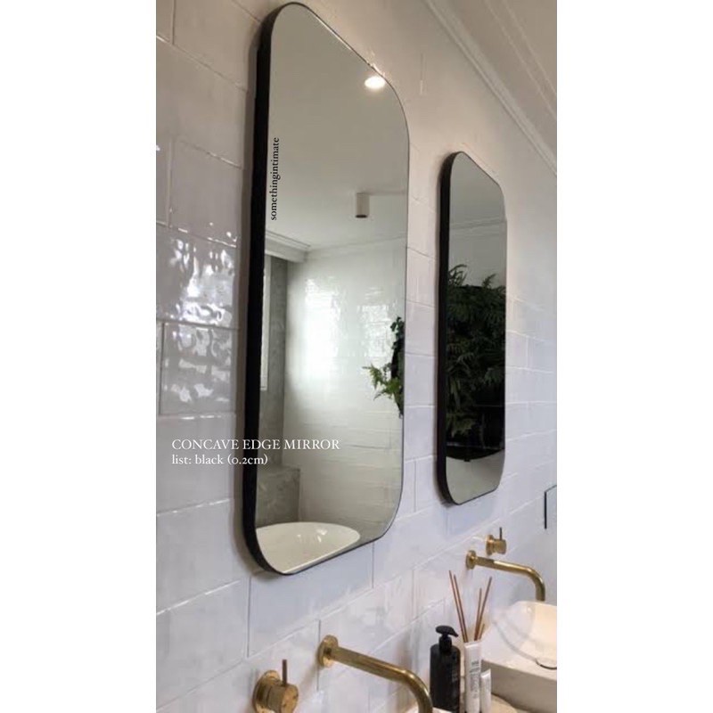 GRATISONGKIR KELLY Concave Curve Edge Vanity Mirror Kaca Meja Rias Gantung Cermin Dinding Toilet