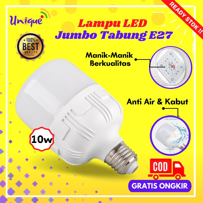 Lampu LED Jumbo Tabung E27 10W Terang Putih Berkualitas UQ-0123