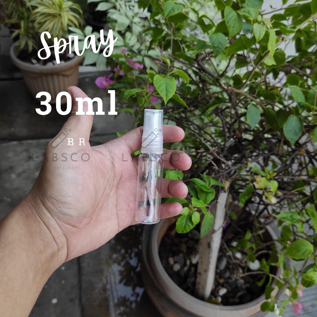 Botol SPRAY BR 30ml PET plastik tutup semprot pump kosong wadah isi ulang 27 30 ml 27ml kosmetik
