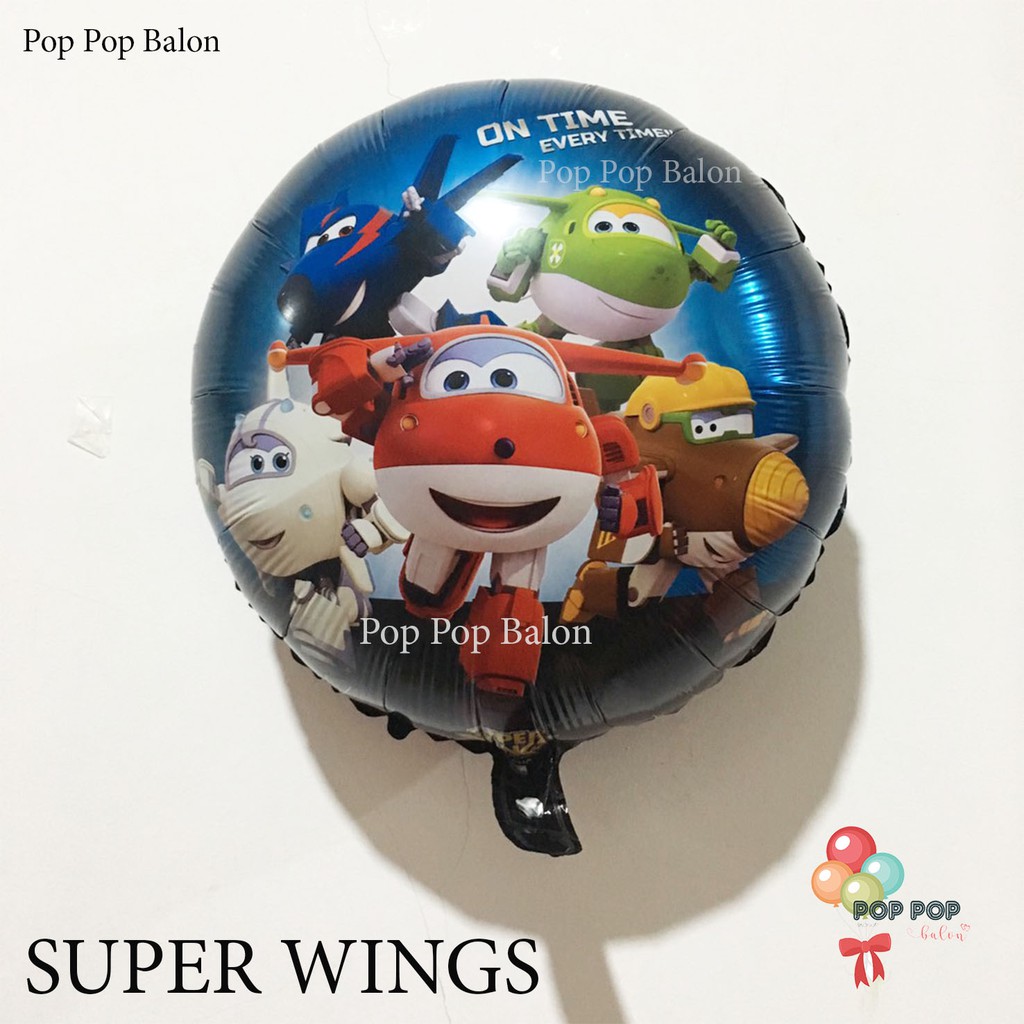 Balon Foil bulat karakter Super Wings