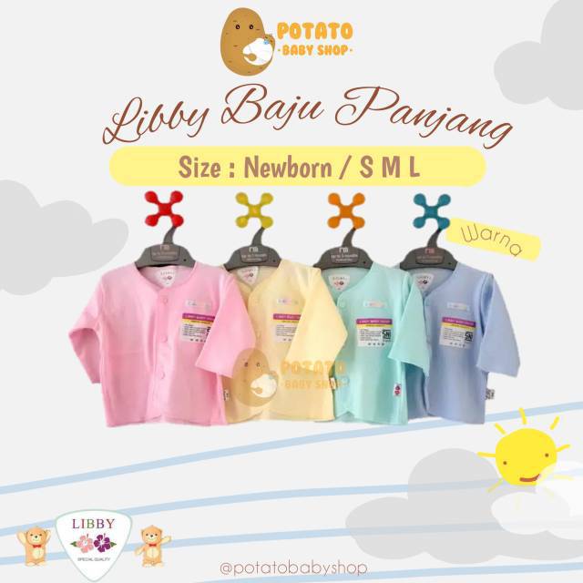 Libby Baby - Baju Panjang Kancing Warna NB SML