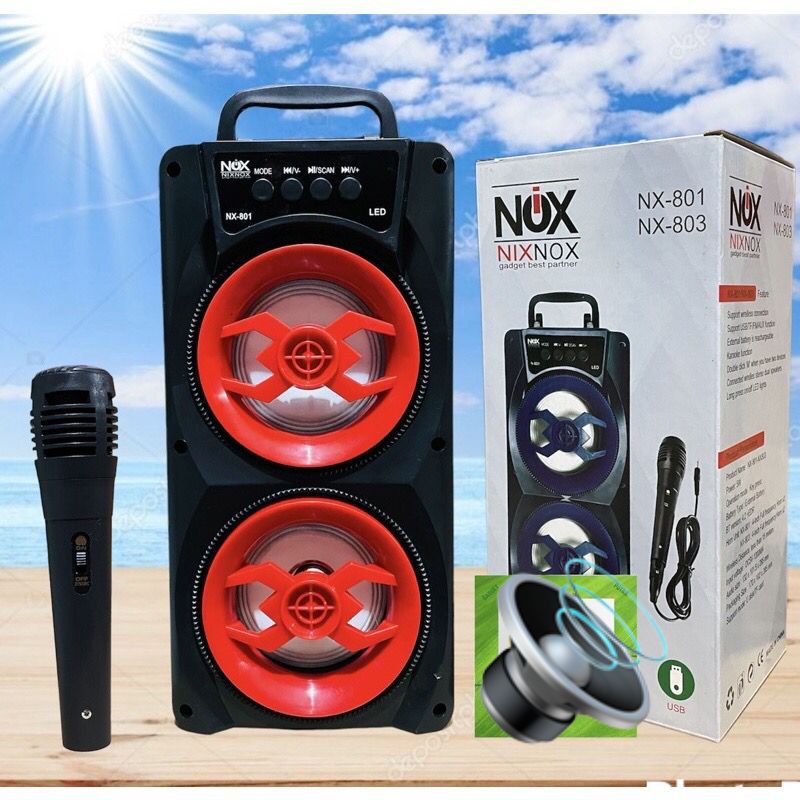 SPEAKER BLUETOOTH KARAOKE NIXNOX NX-801 PLUS MICROPHONE SPEAKER SUPERBASS#speaker#speakerbluetooth#speakerbluetoothmurah