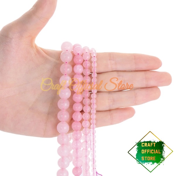 Bahan Gelang Batu Rose Quart 6/8/10mm Bahan Craft dan DIY